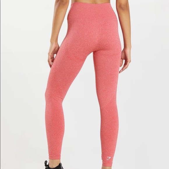 GYMSHARK Vital Seamless leggings size S. Color:Chilli Red Marl. Worn once - Picture 2 of 5